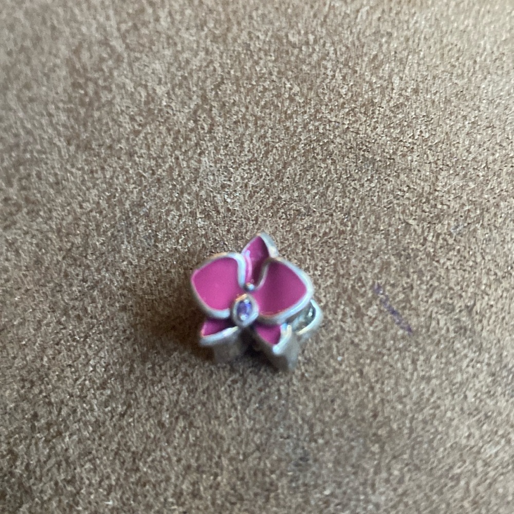Pandora pink orchid charm